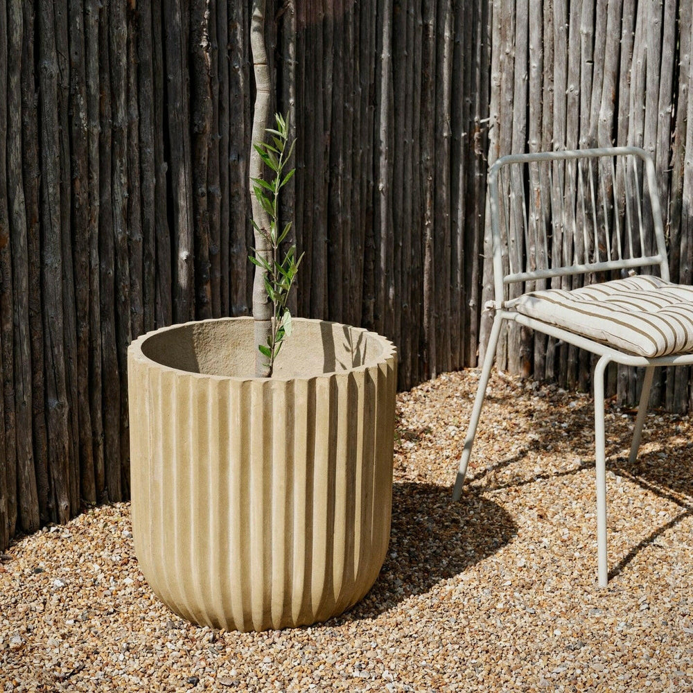 Fiber Cylinder Flowerpot | Antique Beige.