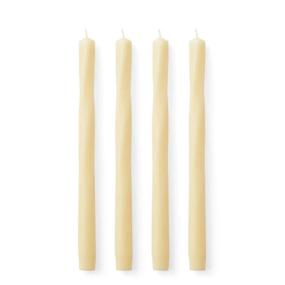 Twisted Tapered Candles | Set of 4 | Ivory